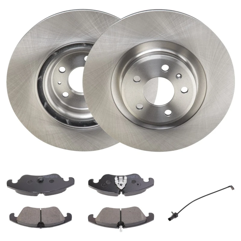Image of RIDEX 3405B2049 Brake disc and pads set with accessories, Front Axle, Brake Disc Type: Vented, incl. wear warning contact Brake Set,disc brakes (3405