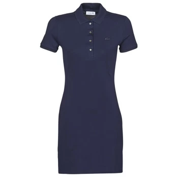 image of Lacoste SOLENE womens Dress in Blue - Sizes UK 8,UK 10,UK 12,UK 14,UK 16