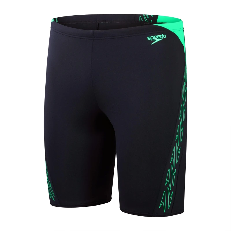 Image of Speedo Hyper Boom Splice Jammer Shorts - navy green navy green 28 inch