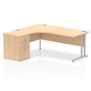 Image of Impulse 1800 Left Hand Cantilever Workstation 600 Pedestal Bundle Maple