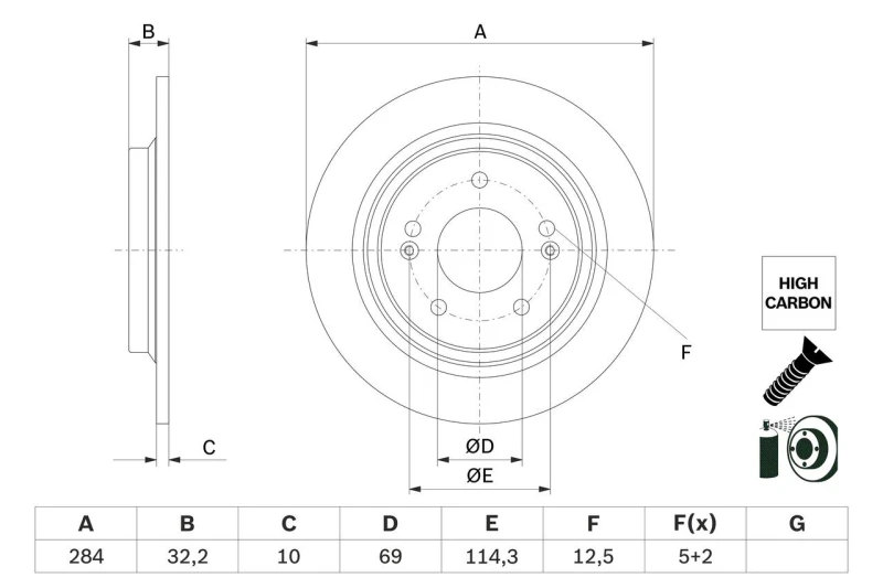 Image of Brake disc Bosch 0 986 479 G77