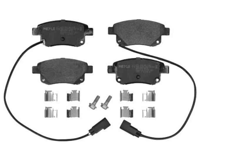 Image of MEYLE 025 244 8617/W Brake pad set Rear Axle, incl. wear warning contact, Original Quality, with anti-squeak plate Brake Pad Set,disc brake (402)