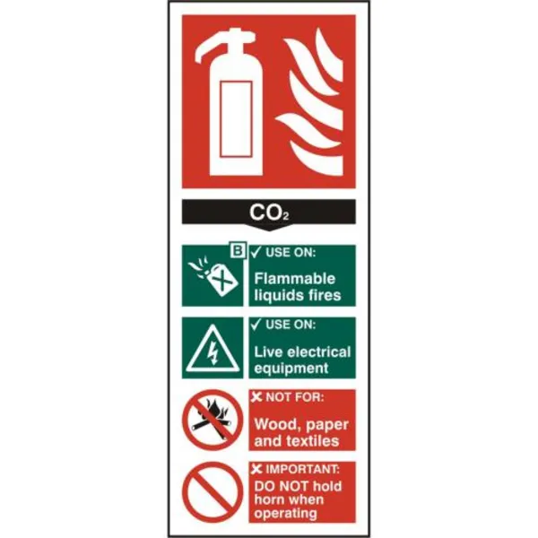 image of Beeswift B-Safe Fire Extinguisher Co2 Sign BSS12310 BESWBSS12310