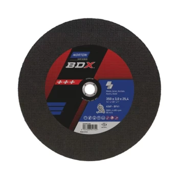 image of 350 X 3.0 X 25.4MM T41 BDX A36P Flat Steel Cutting Disc for Petrol & Chop Saws - 66252831488