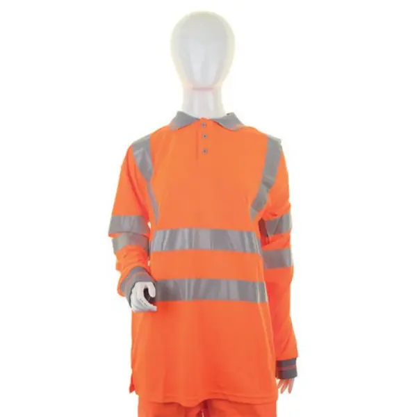 Image of Beeswift Beeswift Ladies High Visibility Long Sleeve Polo Shirt Orange S LPK28ORS