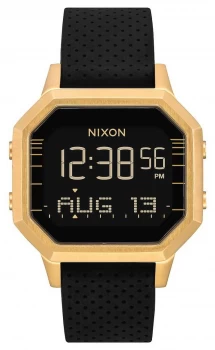 Image of Nixon Siren SS Gold / Black LH Digital Black Silicone Watch