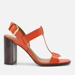 image of Dune Jacie Open Toe Leather Block Heeled Sandals - UK 8