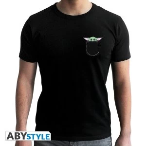Image of The Mandalorian - Baby Yoda Mens Large T-Shirt - Black