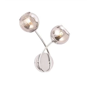 Image of 2 Light Wall Chrome, Smokey Mirror Tinted Glass, G9