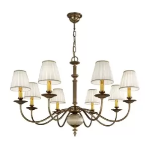 image of Ascot Classic 8 Arm Chandelier Antique Brass, 8x E14