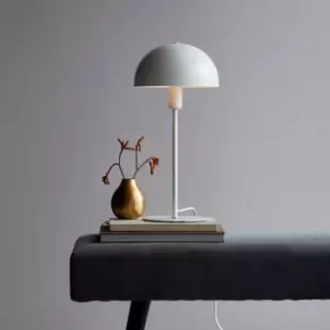 Image of Ellen Indoor Living Dining Bedroom Metal Table Lamp in White (Diam) 20cm