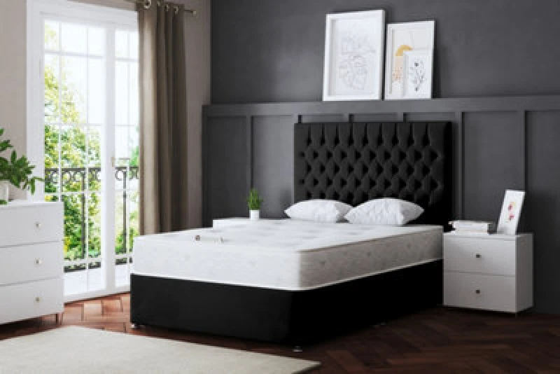 Image of DS LIVING Seraphine Black Chesterfield Divan Bed Single AM_CHSTFLD_SIN_BLA