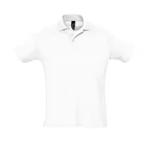Image of SOLS Mens Summer II Pique Short Sleeve Polo Shirt (XXL) (White)