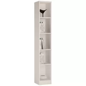 image of 4 You Tall Narrow Bookcase In Pearl White