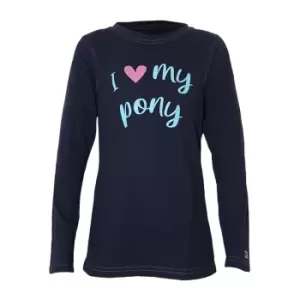 image of Little Rider Childrens/Kids I Love My Pony Collection Long-Sleeved T-Shirt (3-4 Years) (Navy)