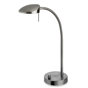 image of Milan - LED 1 Light Table Lamp Brushed Steel - Firstlight