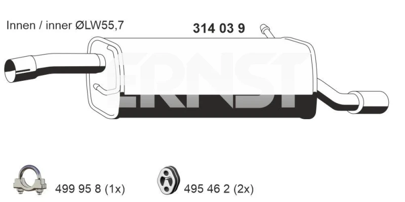 Image of Rear silencer ERNST 314039