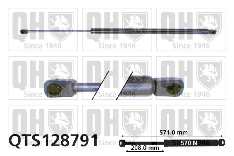 Image of QUINTON HAZELL Tailgate strut QUINTON HAZELL QTS128791