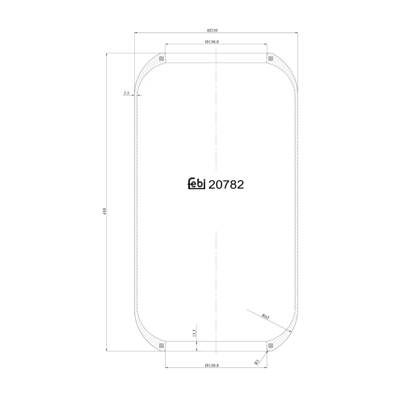 Image of FEBI BILSTEIN 20782 Boot, air suspension non-steered trailing axle Boot,air suspension (324)