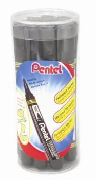 image of Pentel N850 Perm Bullet Markers Black - 12 Pack