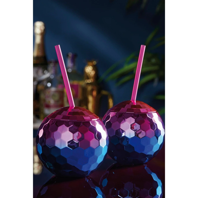 Image of Studio Set Of 2 Disco Ball Staw Cups - None None One Size