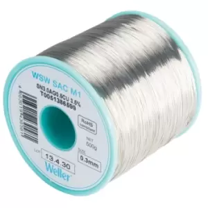 image of Weller T0051386299 Solder, 96.5/3/0.5, 217 Deg, 1Mm, 500G