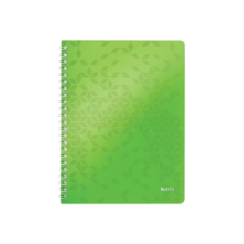 WOW Notebook A4 Ruled, Wirebound with Polypropylene Cover 80 Sheets. Green - Outer Carton of 6