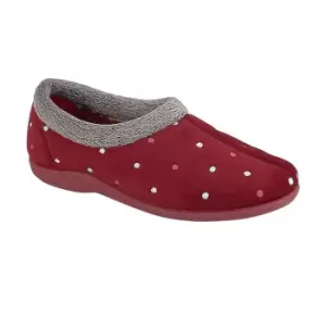 image of Sleepers Womens/Ladies Sophie Velour Slippers (5 UK) (Burgundy)