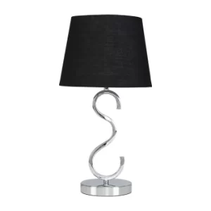 Image of Cabonna Chrome Touch Table with Black Aspen Shade