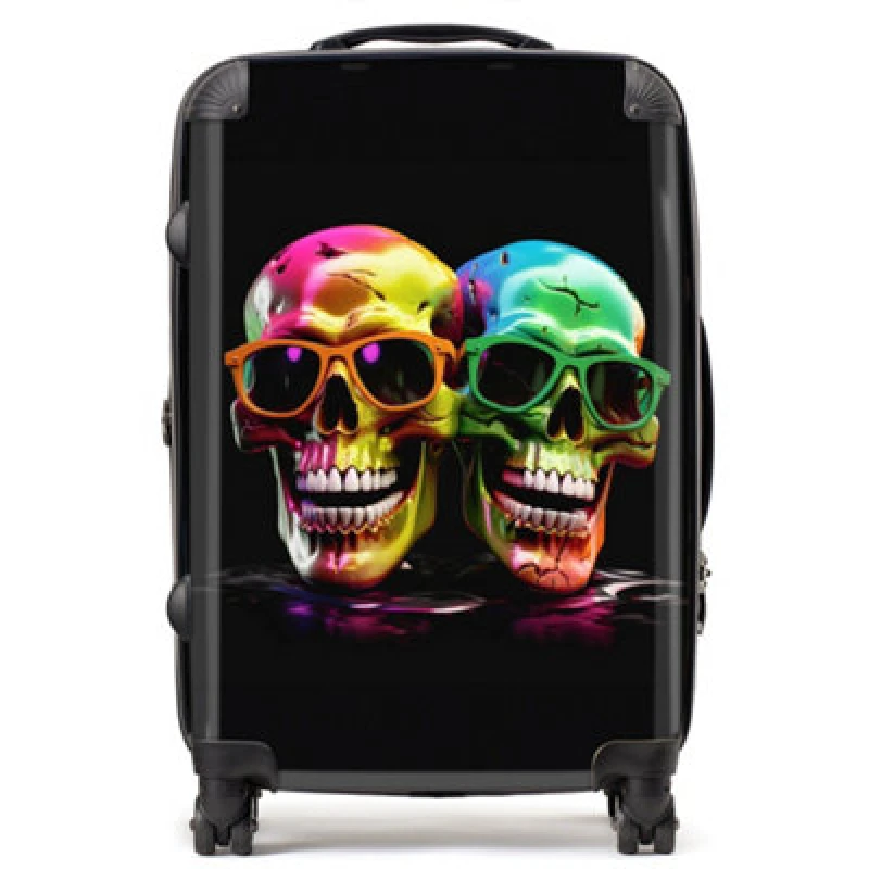 Image of Warren Reed Designer Happy Skeletons In Sunglasses Suitcase - Medium