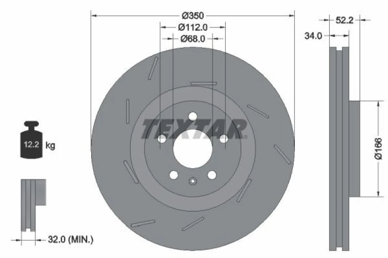 Image of Brake disc TEXTAR 92319005