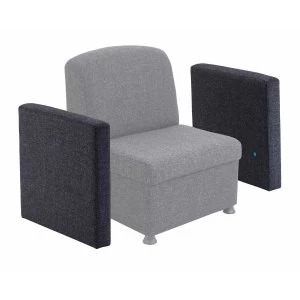 image of TC Office Single Glacier Arm for Modular Reception Chair, Charcoal