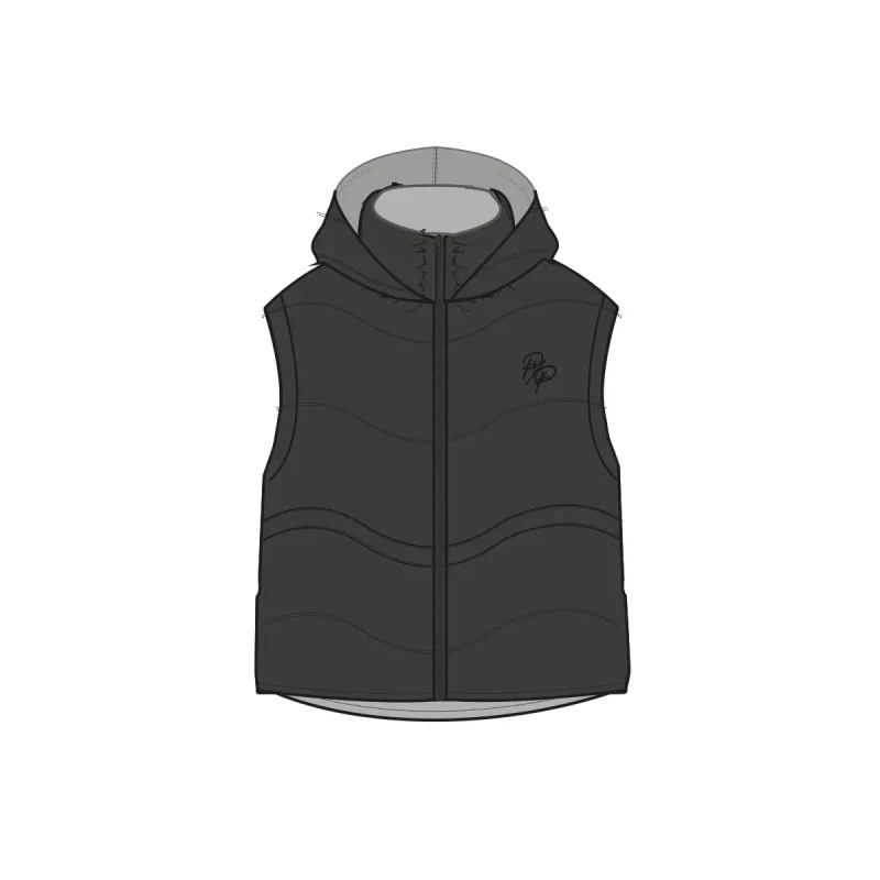 Image of Project X Paris Womens Project X Paris Hooded Puffer Vest Noir Female XS