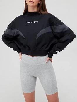 Image of Nike Air NSW Mock Long Sleeve Top - Black Size M Women