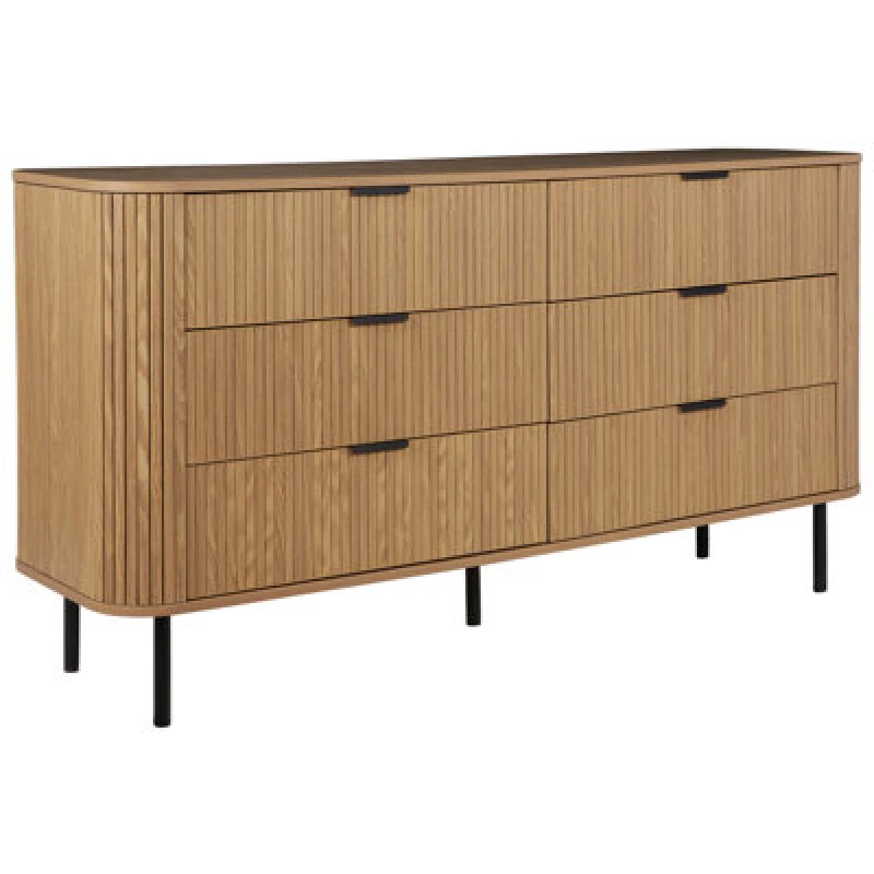 Image of Beliani Retro 6 Drawer Chest Bradley Brown