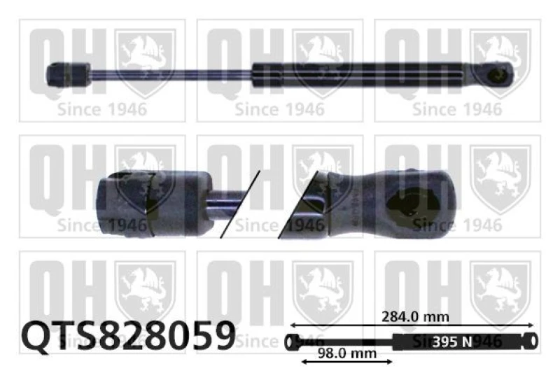 Image of QUINTON HAZELL Tailgate strut QUINTON HAZELL QTS828059