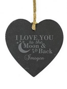 image of Personalised 'To The Moon & Back' Slate Heart