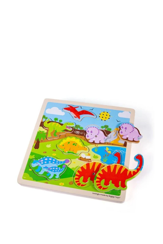 Image of Bigjigs Toys Wooden Dinosaur Sound Puzzle Multi unisex