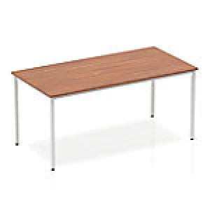 Image of Impulse Straight Table 1600 Walnut Box Frame Leg Silver