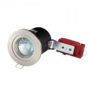 image of KnightsBridge MR16 50W 12V Low Voltage 90 Minute Fire Rated Fixed Downlight - Brushed Chrome