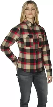 Image of Rokker Memphis Ladies Motorcycle Shirt, red-beige, Size M for Women, red-beige, Size M for Women
