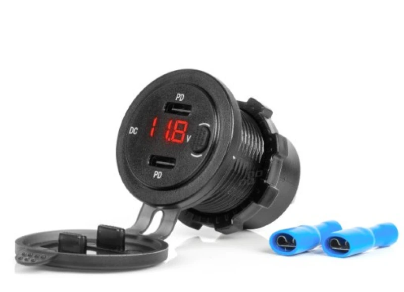 Image of AMiO 04226 Car mobile phone charger with moisture protection, Number of inlets/outlets: 2, Power Delivery Car mobile phone charger (100026)