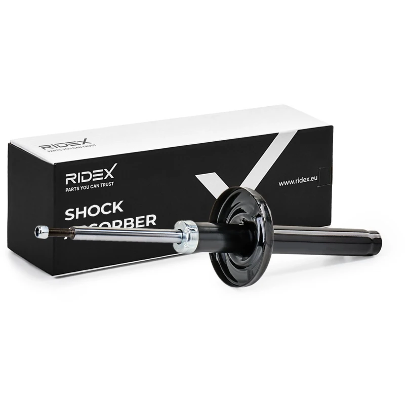 Image of RIDEX 854S0889 Shock absorber Front Axle, Gas Pressure, Twin-Tube, Suspension Strut, Bottom Clamp Shock Absorber (854)