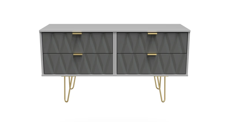 Image of Ready Assembled 2 U Dallas 4 Drawer Bed Box (Ready Assembled) in Mid Grey Mid Grey Unisex