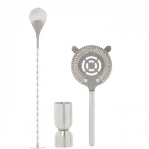 image of Linea Cocktail Collection 3 Piece Tool Gift Set - Silver