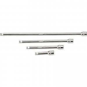 Image of Draper 4 Piece 1/4" Square Drive Satin Chrome Wobble Extension Bar Set 1/4"