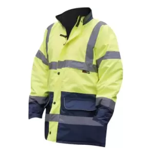 Image of Warrior Mens Denver High Visibility Safety Jacket (L) (Fluorescent Yellow)