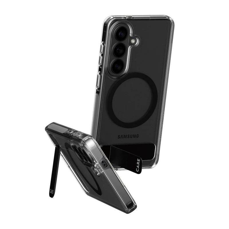 Image of PanzerGlass PanzerGlass CARE by Urban Explorer Case Transparent w. Black Kickstand & Qi Samsung Galaxy S26 CR24194
