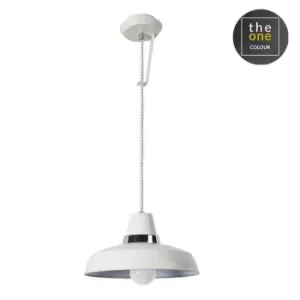 Image of Vintage 1 Light Wall / Dome Ceiling Pendant Chrome, White, E27