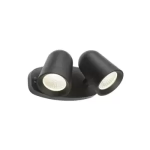 Image of Knightsbridge LED Black Twin Spot Floodlight, 230V IP65 18W